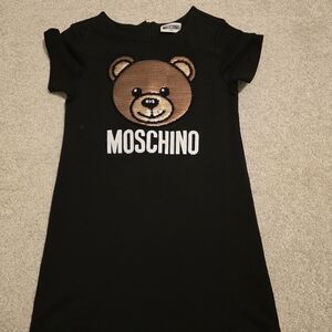 Moschino Black Dress with Brown Bear Design